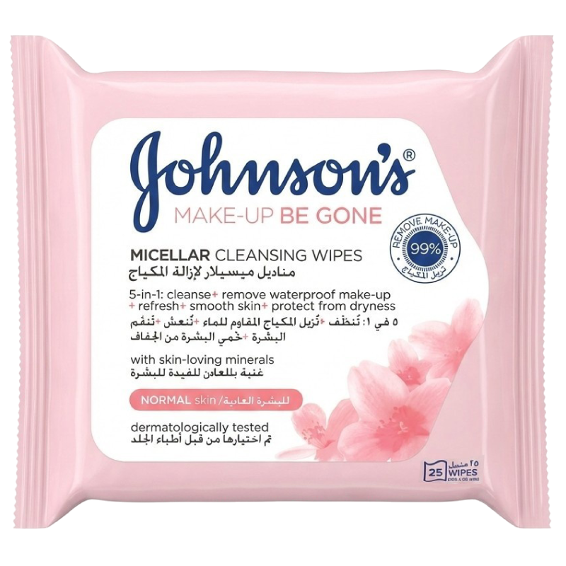 جونسون مناديل ازالة المكياج 5 في 1 -25 منديل 