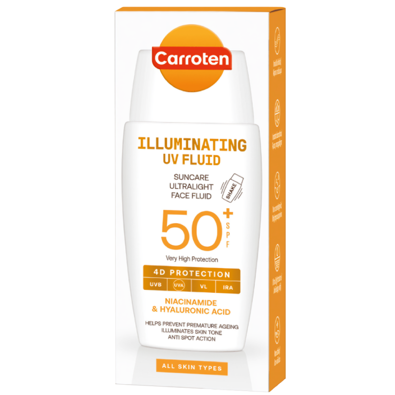 كاروتين - واقي شمس الإشراقة فائق الخفة  SPF 50+ حماية وإشراق