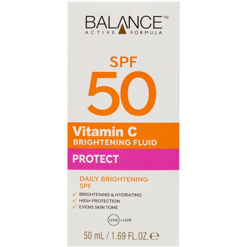 واقي شمس  , تركيبة متوازنة نشطة بعامل حماية من الشمس 50 وفيتامين C  (  50مل )