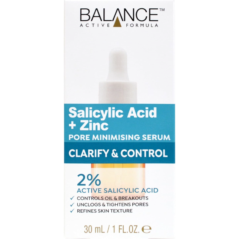 سيروم تقليص المسام بحمض الساليسيليك والزنك تركيبة متوازنة فعالة بنسبة 2%، 30 مل