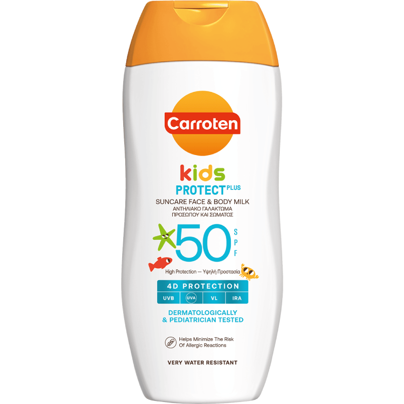 كاروتين – واقي شمس حماية للوجه والجسم للأطفال SPF 50+ + (200 مل)